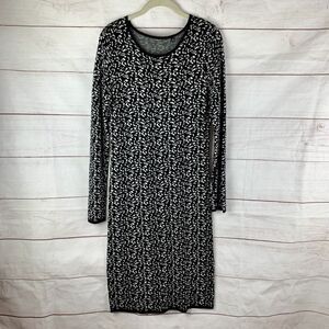 Society of New York Dress Sweater Small 6 8 Black Animal Print Zebra Knee length